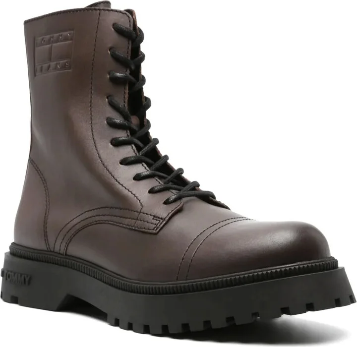 Logo-Debossed Leather Boots - Image 2