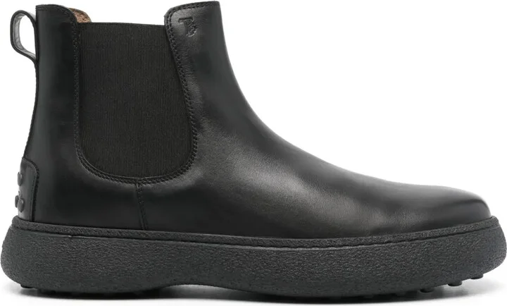 Logo-Debossed Leather Boots