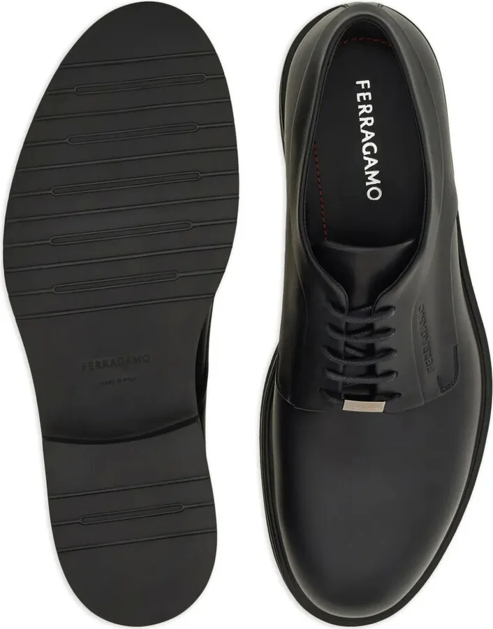 logo-debossed leather Derby shoes - Image 5