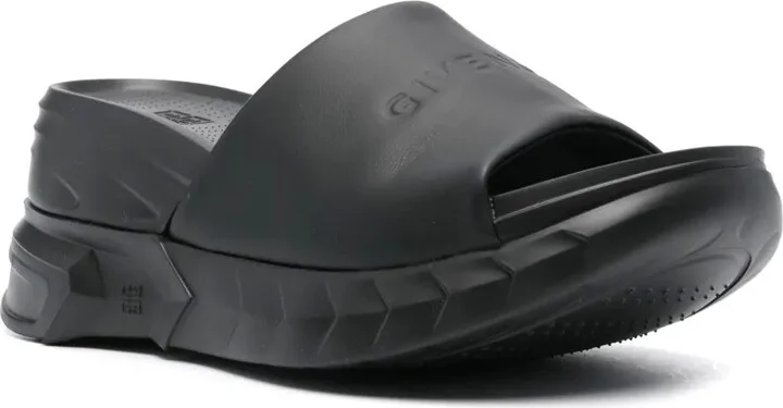 Logo-Debossed Leather Slides - Image 2