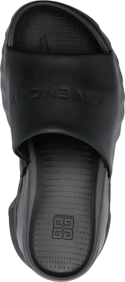 Logo-Debossed Leather Slides - Image 4