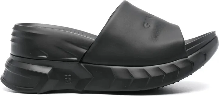 Logo-Debossed Leather Slides