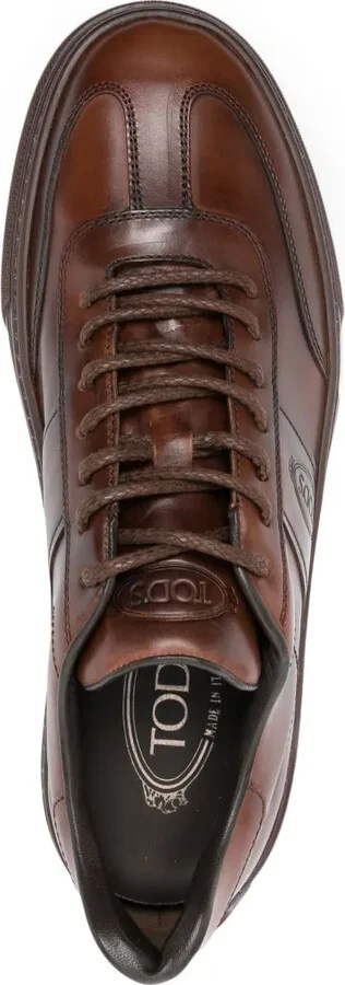 Logo-Debossed Leather Sneakers - Image 4