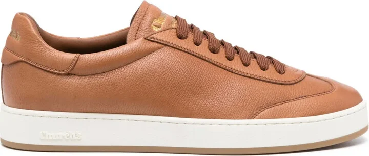Logo-Debossed Leather Sneakers