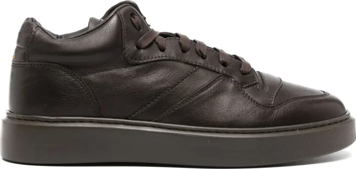 Logo-Debossed Leather Sneakers