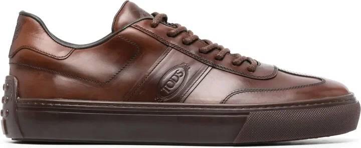 Logo-Debossed Leather Sneakers