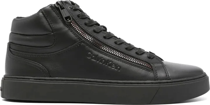 Logo-Debossed Leather Sneakers