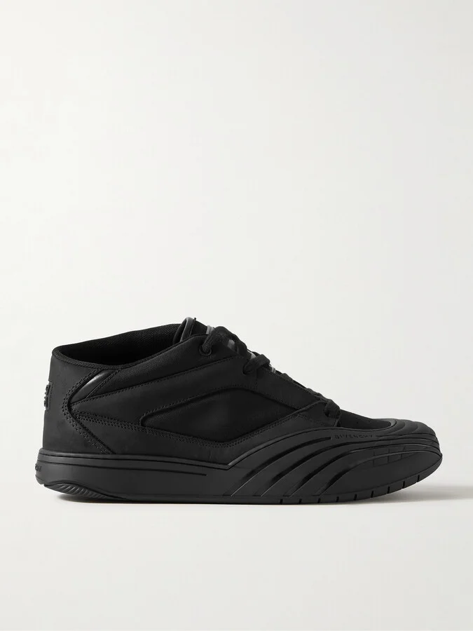 Logo-Debossed Suede and Leather-Trimmed Canvas Sneakers