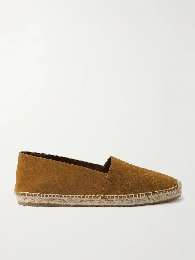 Logo-Debossed Suede Espadrilles