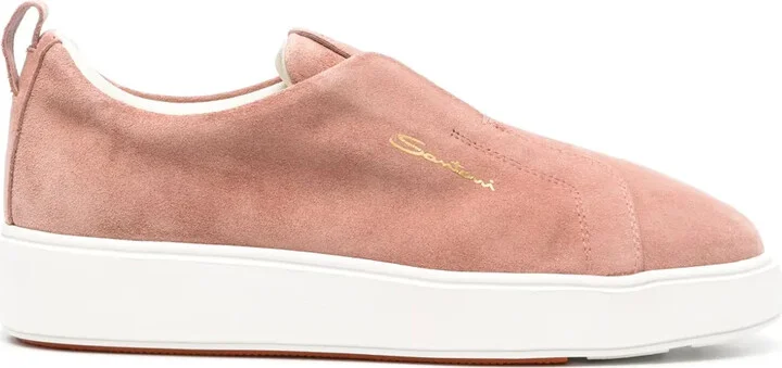 Logo-Debossed Suede Slip-On Sneakers