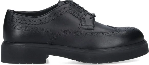 Logo Derby Shoes In Brown Leather Brogue