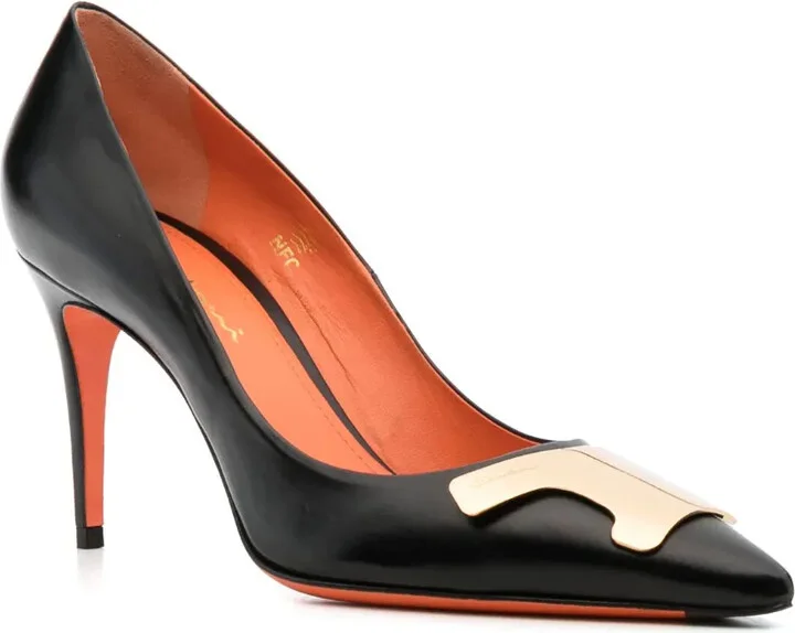 Logo-Detail 100mm Leather Pumps - Image 2