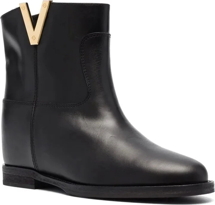 Logo-Detail Leather Ankle Boots - Image 2