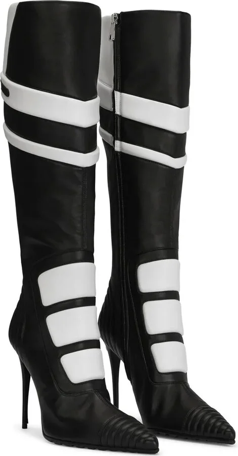 Logo-Detail Leather Knee-Length Boots - Image 2
