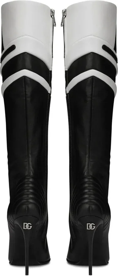 Logo-Detail Leather Knee-Length Boots - Image 3