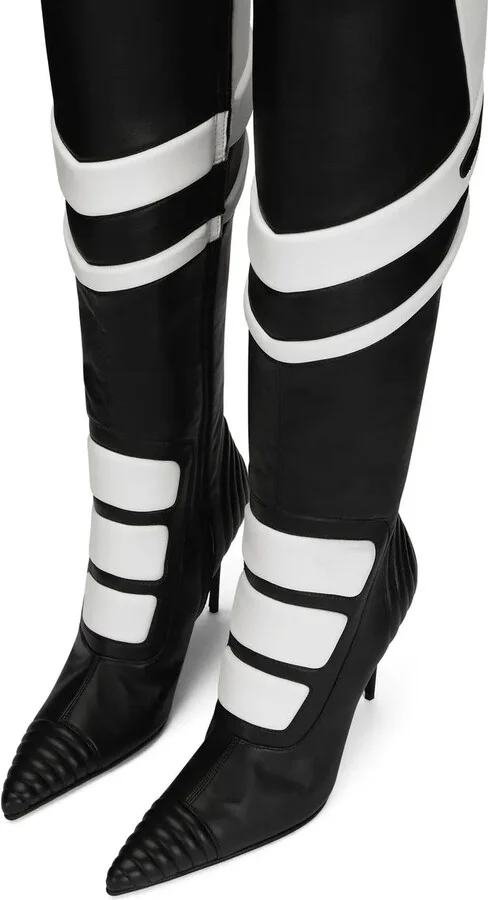 Logo-Detail Leather Knee-Length Boots - Image 4