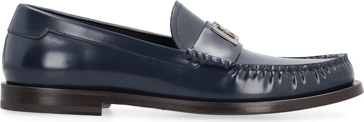 Logo Detail Leather Loafers