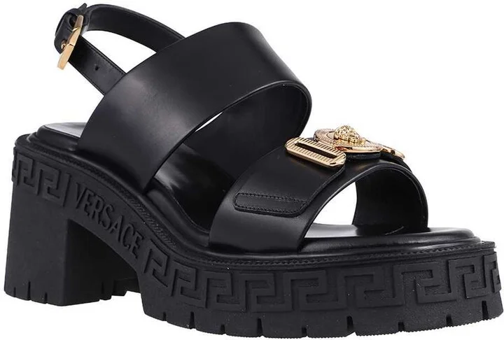 Logo Detail Leather Sandals - Image 2