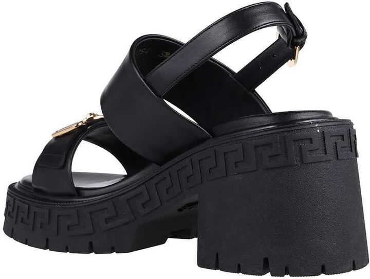 Logo Detail Leather Sandals - Image 3