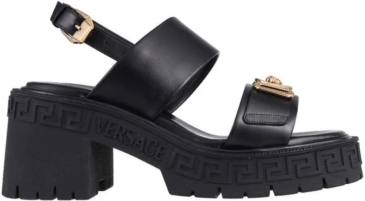 Logo Detail Leather Sandals