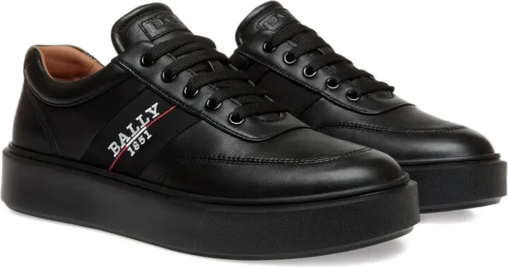Logo-Detail Leather Sneakers - Image 2
