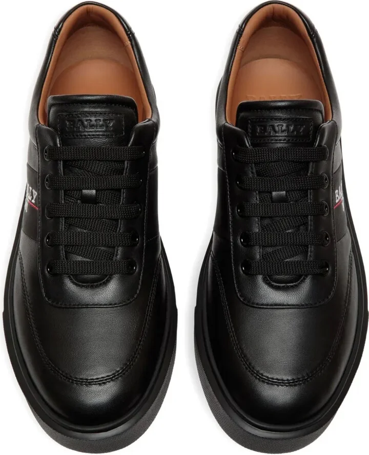 Logo-Detail Leather Sneakers - Image 3