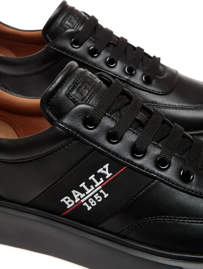 Logo-Detail Leather Sneakers - Image 5