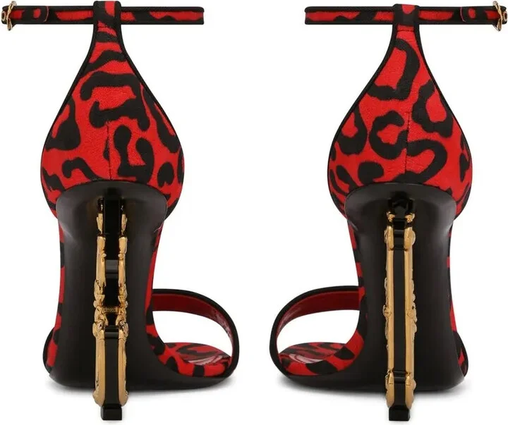 Logo-Detail Leopard-Print Sandals - Image 3