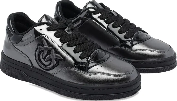 Logo-Detail Patent-Leather Sneakers - Image 2