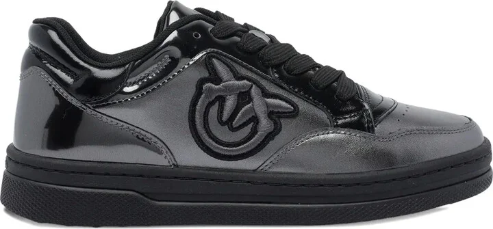 Logo-Detail Patent-Leather Sneakers