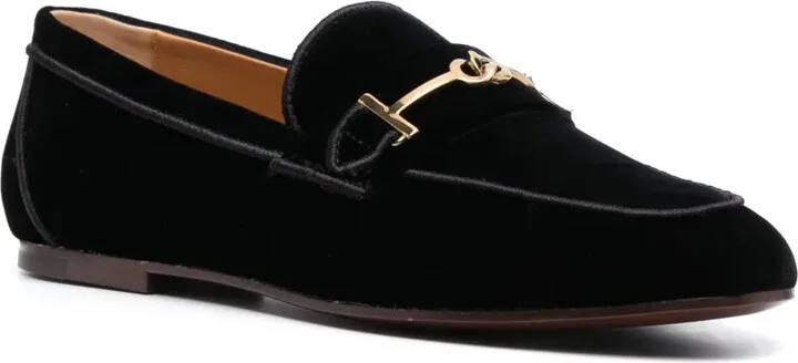 Logo-Detail Velvet Loafers - Image 2