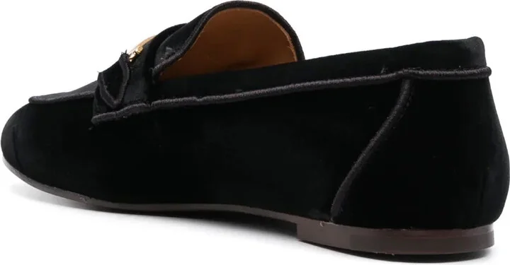 Logo-Detail Velvet Loafers - Image 3
