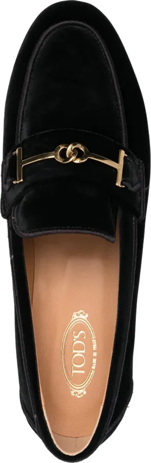 Logo-Detail Velvet Loafers - Image 4