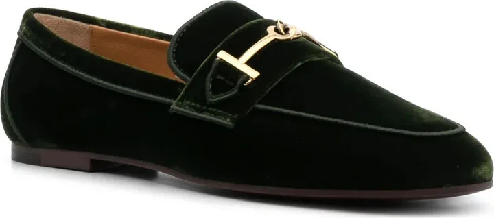 Logo-Detail Velvet Loafers - Image 2