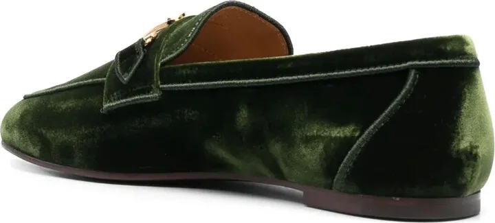 Logo-Detail Velvet Loafers - Image 3