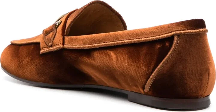Logo-Detail Velvet Loafers - Image 3
