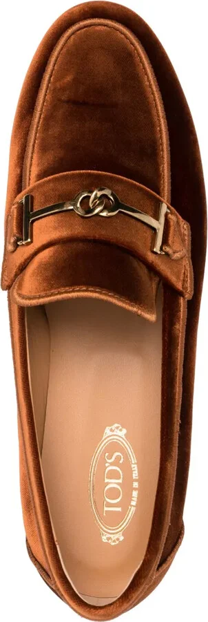 Logo-Detail Velvet Loafers - Image 4