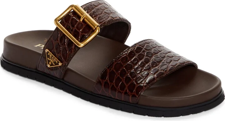 Logo Double Band Slide Sandal