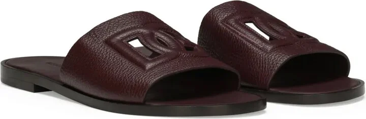 Logo-Embellished Deerskin Slides - Image 2