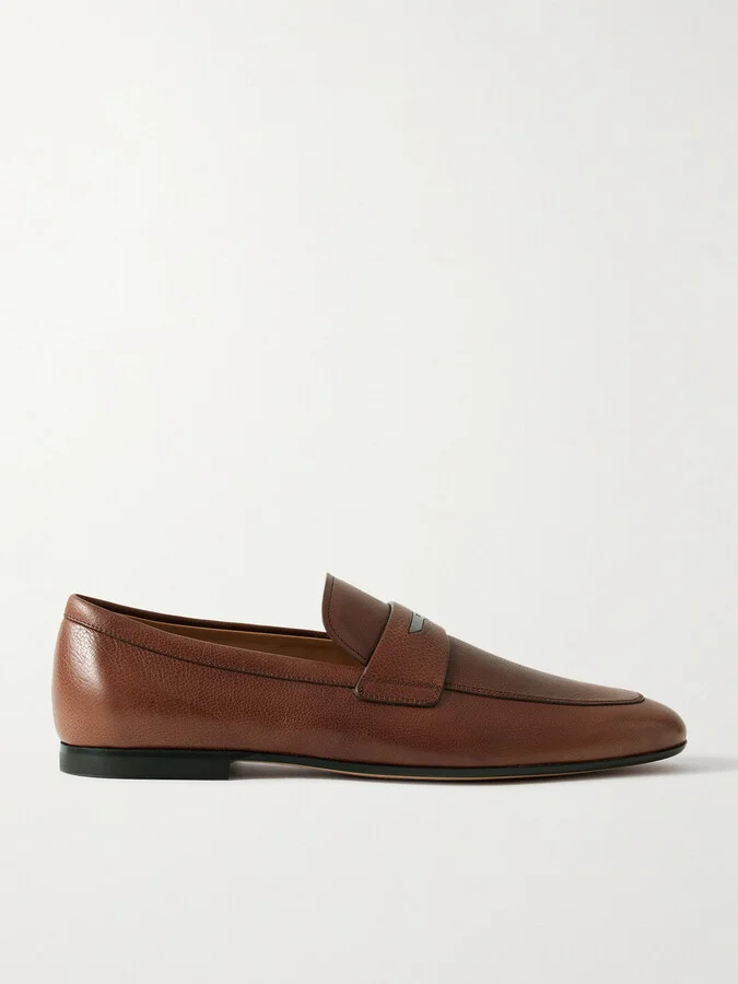 Logo-Embellished Full-Grain Leather Penny Loafers