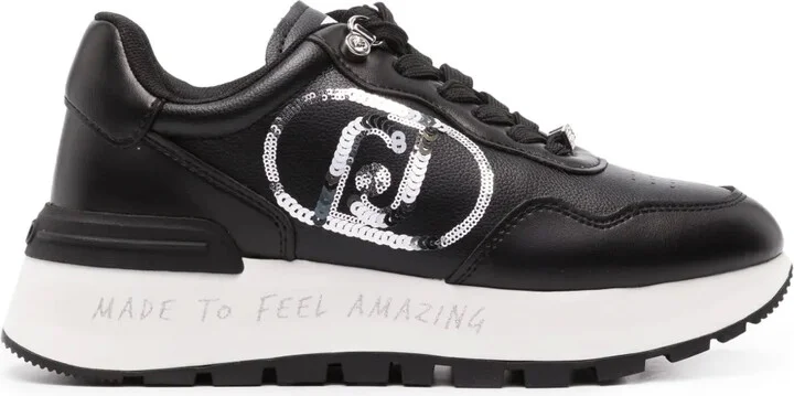 Logo-Embellished Lace-Up Sneakers