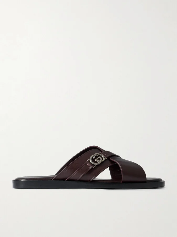 Logo-Embellished Leather Sandals