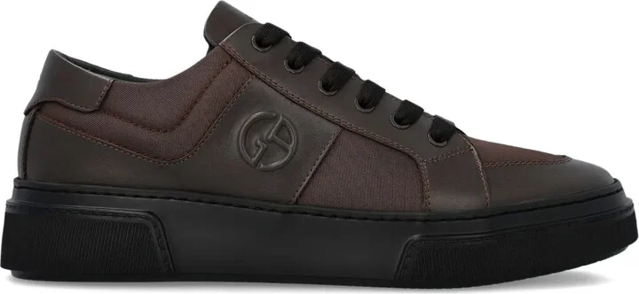 Logo-Embellished Leather Sneakers