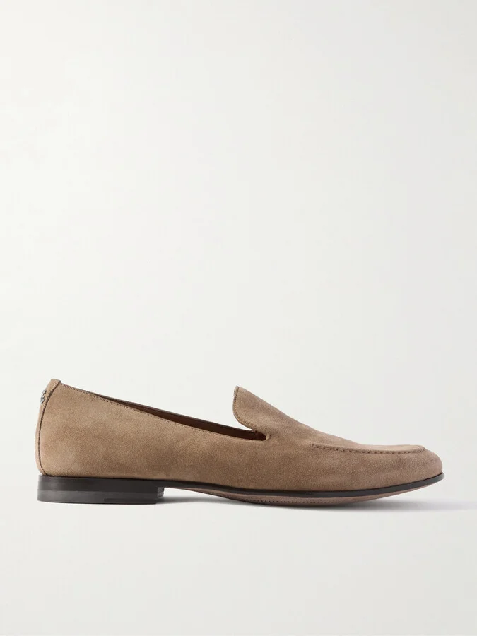 Logo-Embellished Suede Loafers