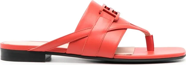 Logo-Embellishment Leather Sandals