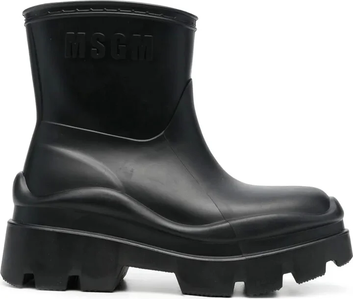 Logo-Embossed Ankle Boots