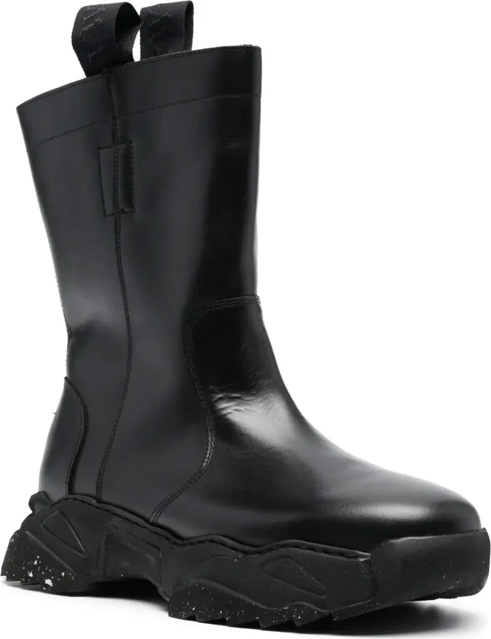 Logo-Embossed Chunky Leather Boots - Image 2