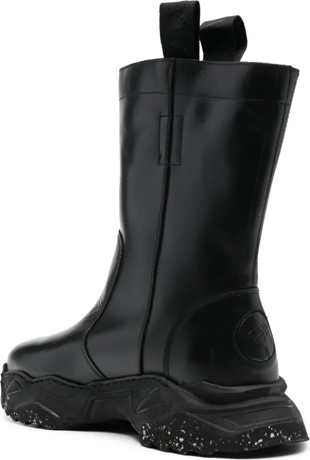Logo-Embossed Chunky Leather Boots - Image 3
