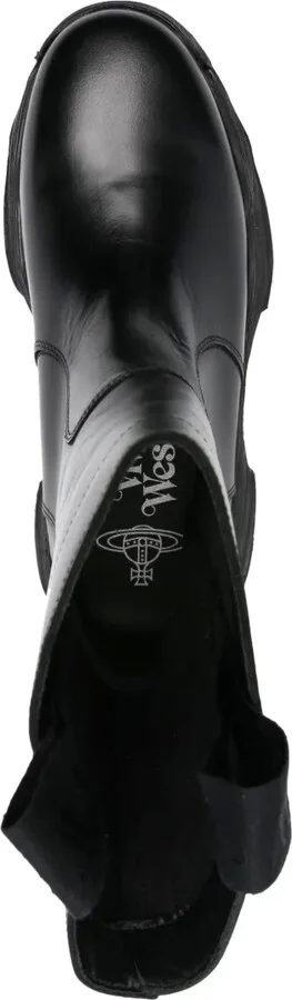 Logo-Embossed Chunky Leather Boots - Image 4
