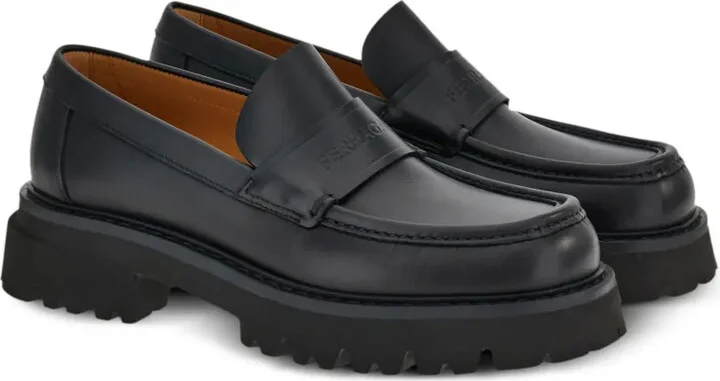 Logo-Embossed Chunky Leather Loafers - Image 2